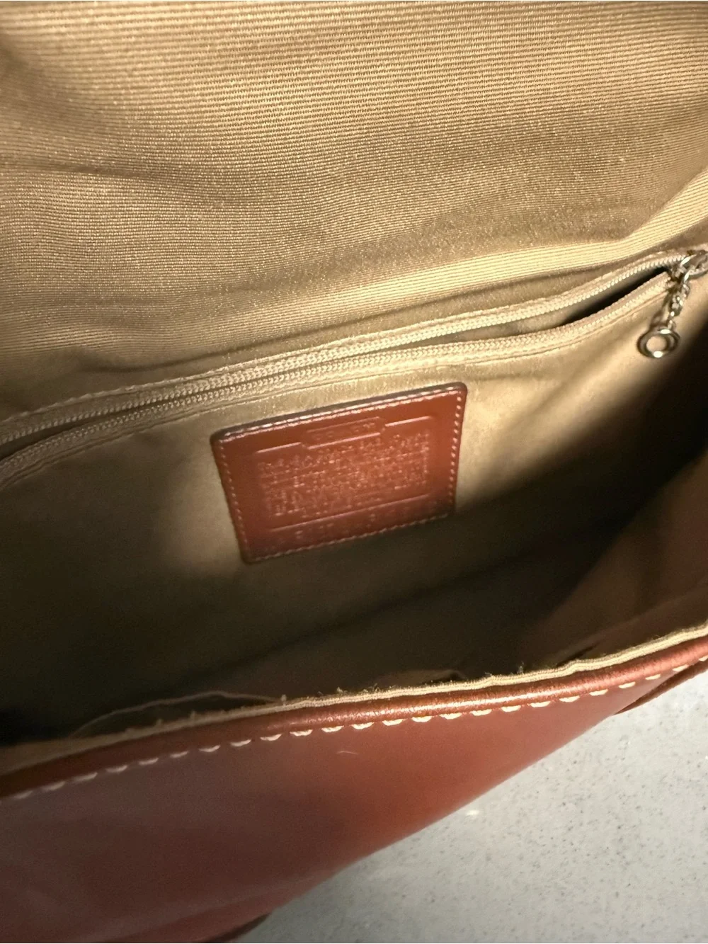 Vintage Y2K Coach Hampton F12606 Soft Leather Medium Brown Crossbody
